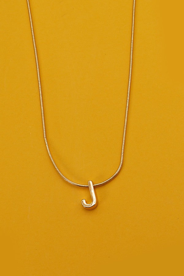 DELICATE SNAKE CHAIN INITIAL PENDANT NECKLACE | 31N22022