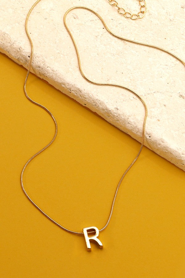 DELICATE SNAKE CHAIN INITIAL PENDANT NECKLACE | 31N22022