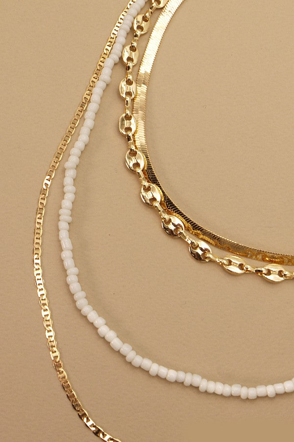 SEED BEAD SNAKE MULTI CHAIN NECKLACE | 25N372