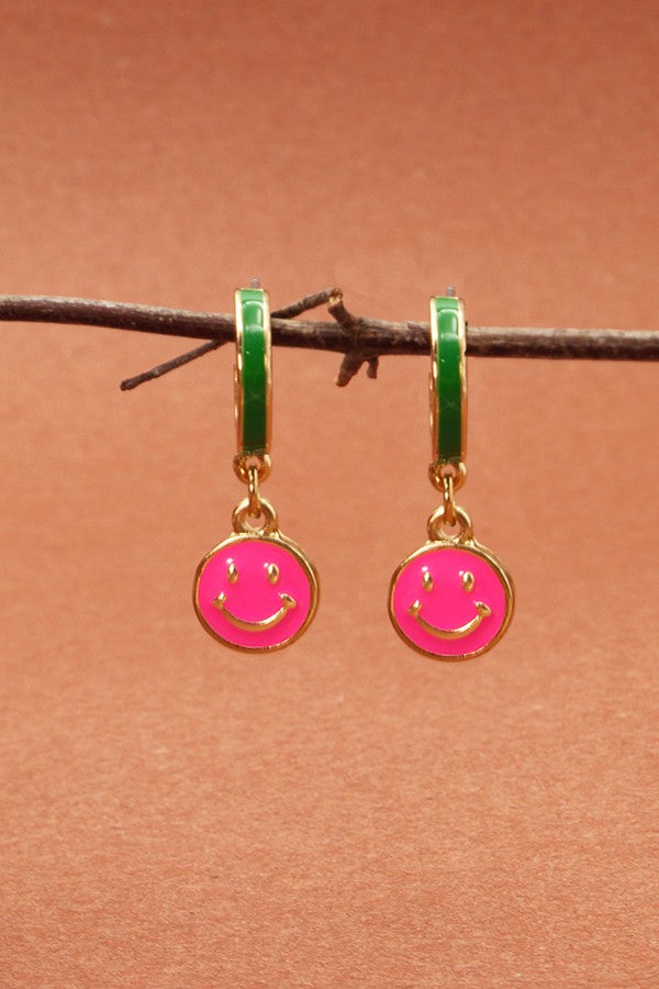 EPOXY CHARM MINI HOOP HUGGIE EARRINGS | 71E21860