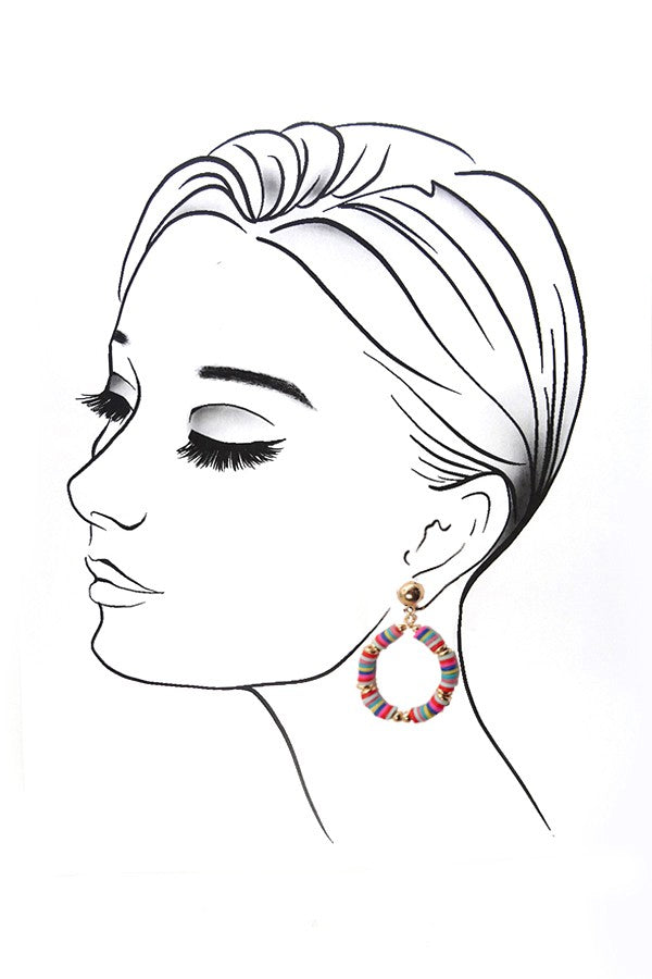 CIRCLE DICS BEADS DROP EARRINGS | 71E22672