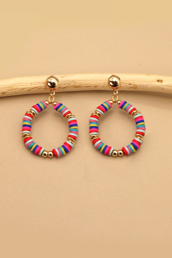 CIRCLE DICS BEADS DROP EARRINGS | 71E22672