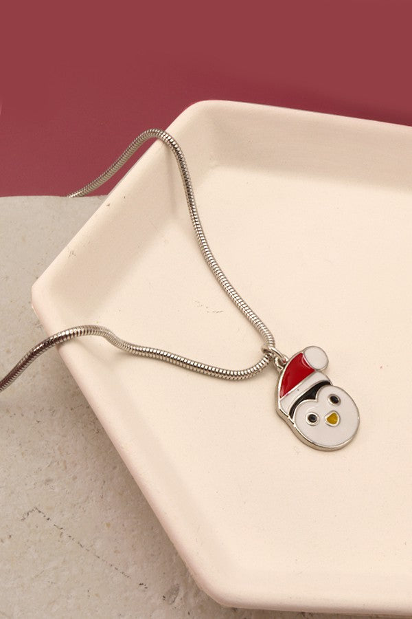 SANTA PENGUIN CHARM SNAKE CHAIN NECK | 71N0851