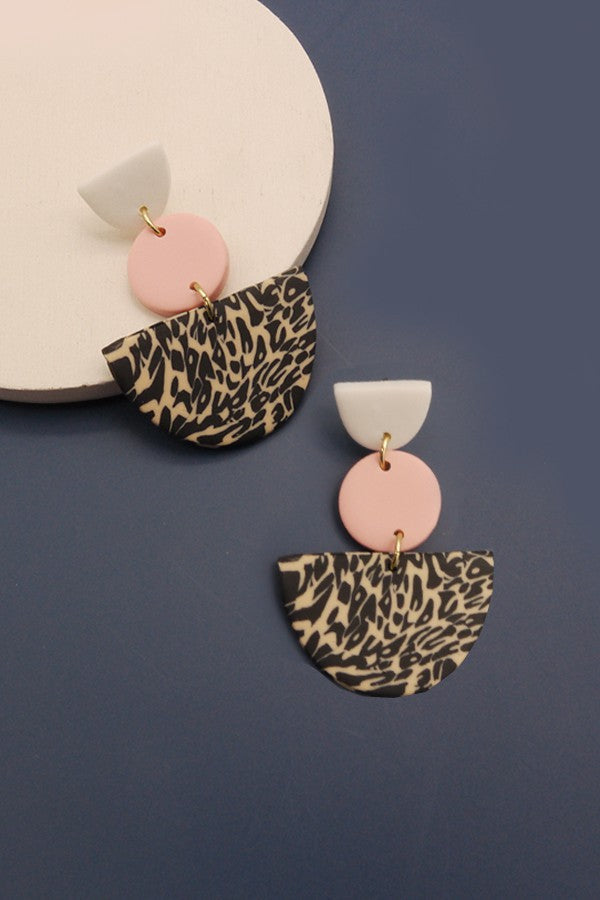 ARTISTIC PRINT POLYMER DROP EARRINGS | 40E233