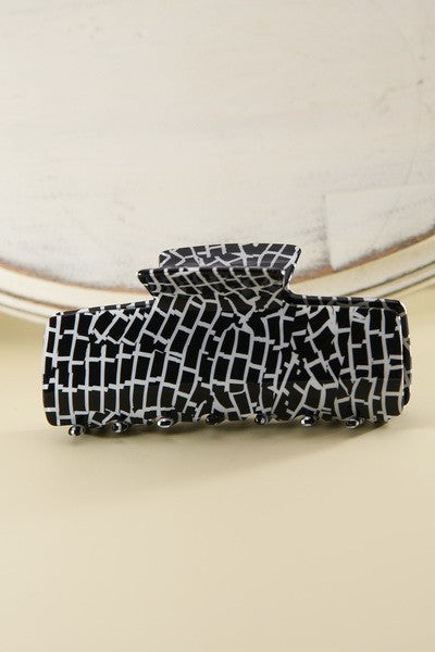 JUMBO BRICK PRINT CELLULOSE HAIR CLAW CLIPS | 40H467