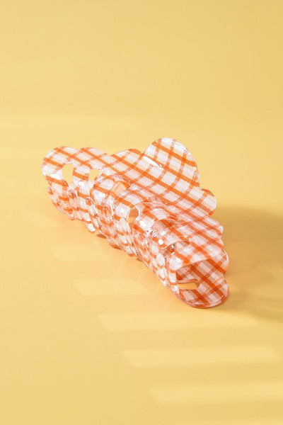 CHECKER CELLULOSE HAIR CLAW CLIPS | 40H468