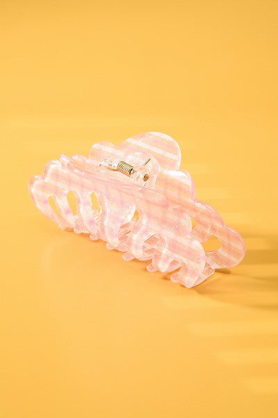 CHECKER CELLULOSE HAIR CLAW CLIPS | 40H468