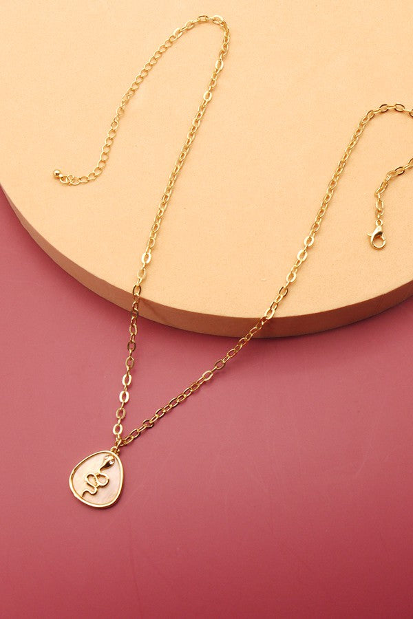 OVAL CHARM SNAKE PENDANT NECKLACE | 71N21212