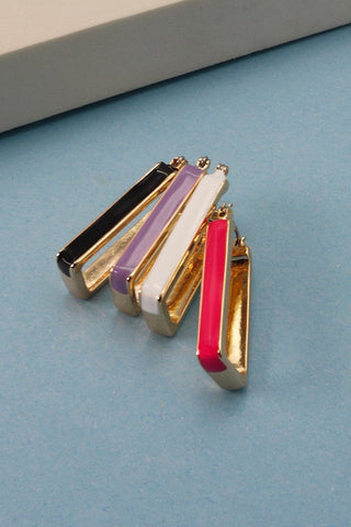 RECTANGLE HUGGIE HOOP EARRINGS | 60E2078025