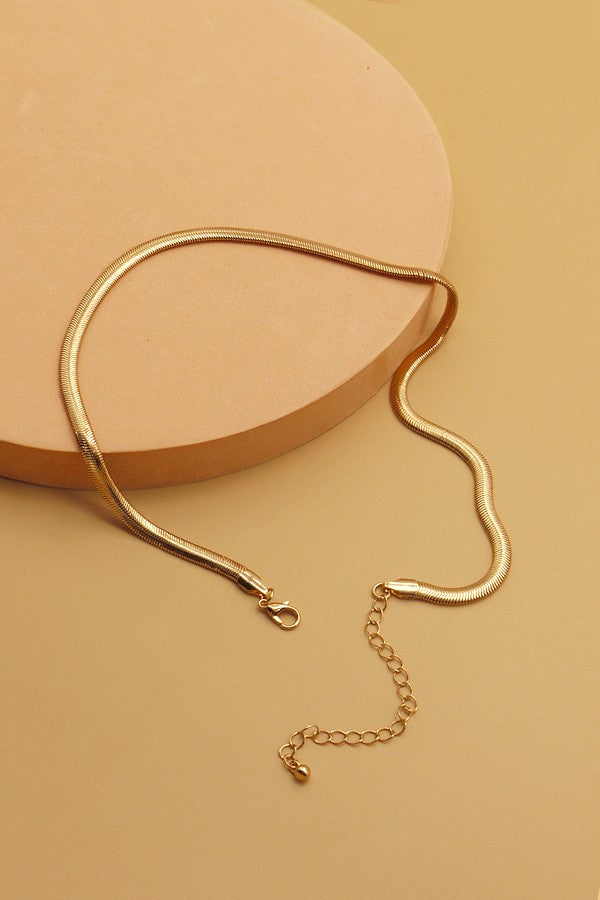 GOLD BRASS SNAKE CHAIN NECKLACE | 31ND2219