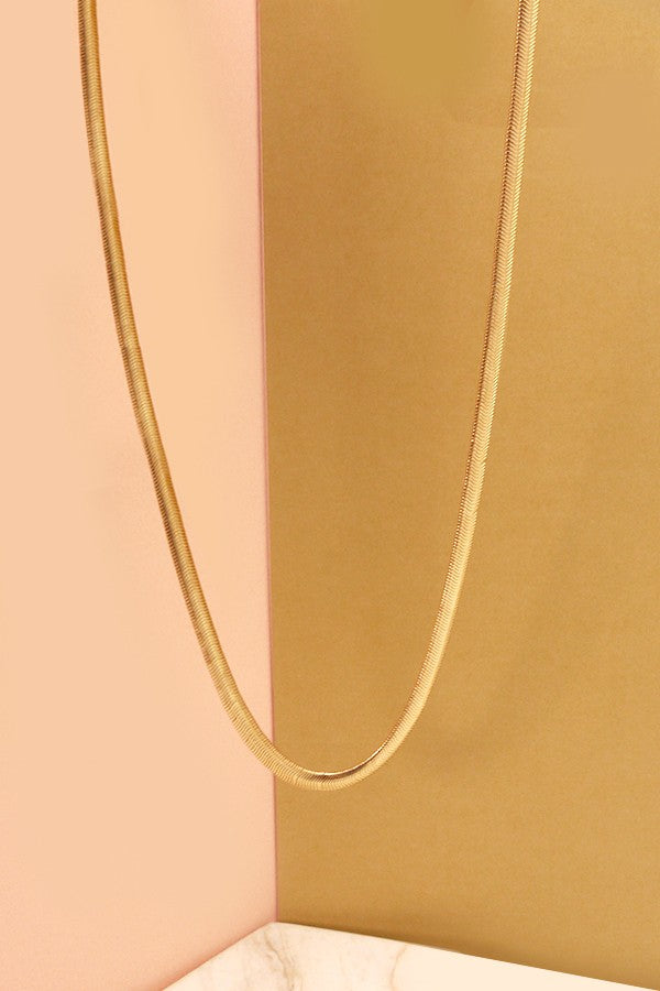 GOLD BRASS SNAKE CHAIN NECKLACE | 31ND2219