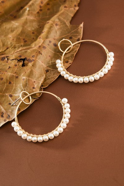 CIRCLE PEARL DROP EARRINGS | 47E13921