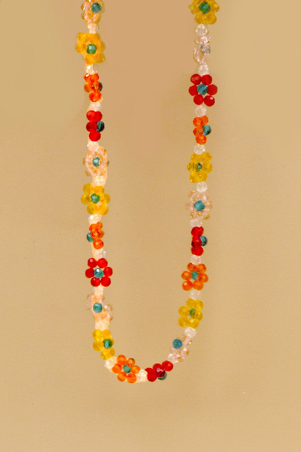 BEADED CHOKER FLOWER NECKLACE | 51N2062513