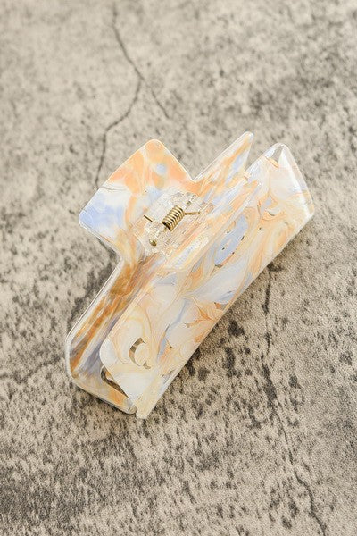LARGE MARBLE FINISHED HAIR CLAW CLIP | 40H483