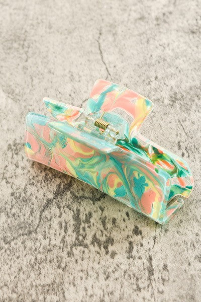 LARGE MARBLE FINISHED HAIR CLAW CLIP | 40H483