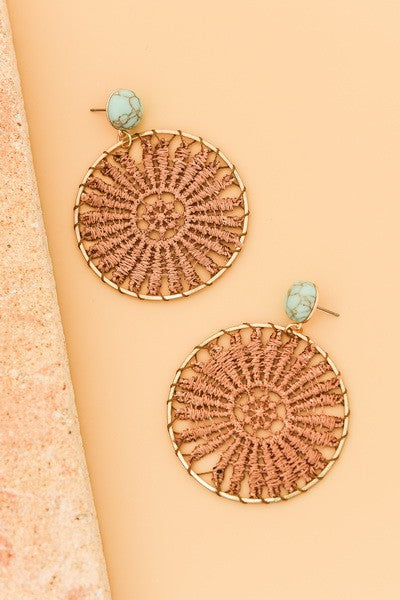 BOHO TURQ CROCHETED HOOP EARRINGS | 51E2062548