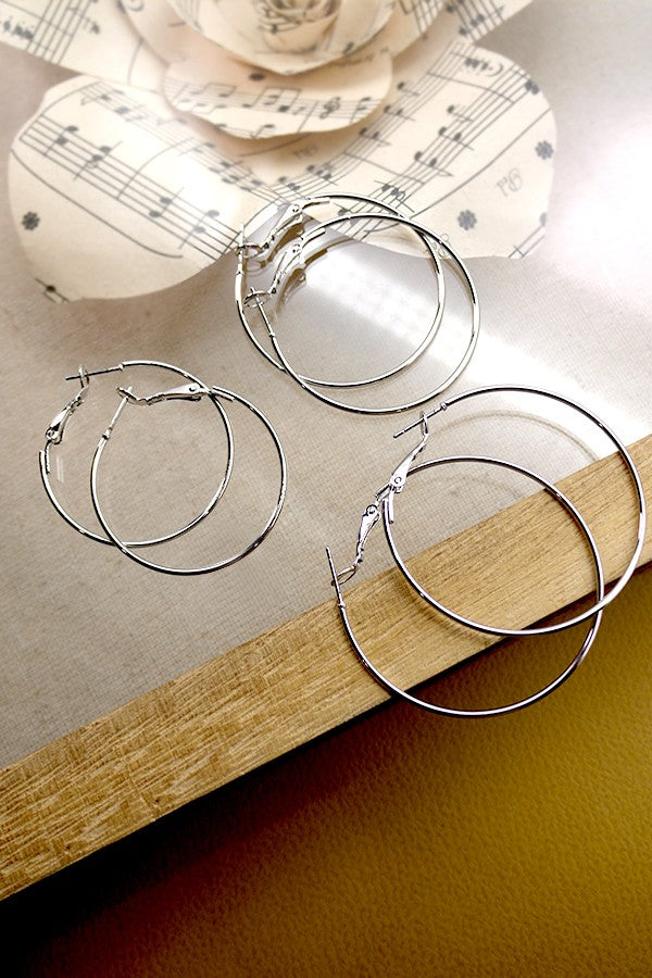 CLASSIC BASIC TRIO HOOP EARRINGS | 31E22791