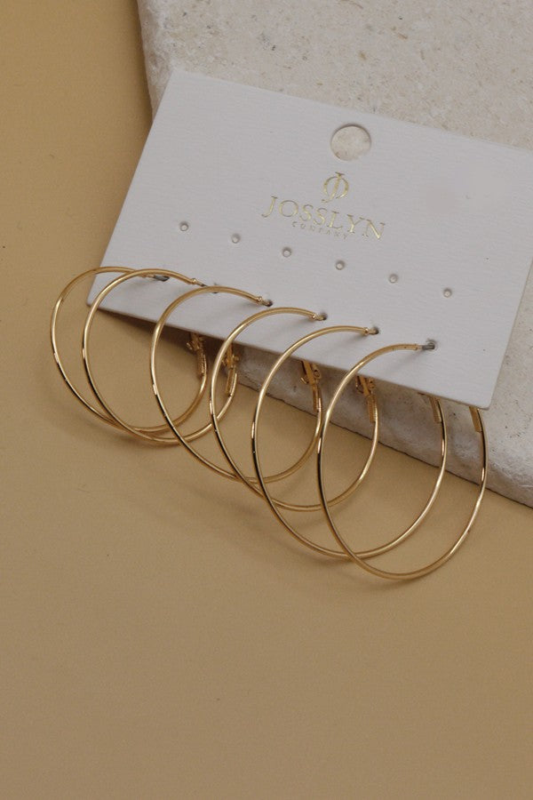 CLASSIC BASIC TRIO HOOP EARRINGS | 31E22791