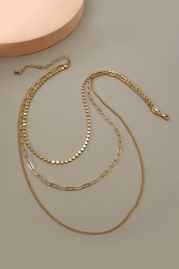 UNIQUE CHAIN MULTI LAYER NECKLACE | 25N470