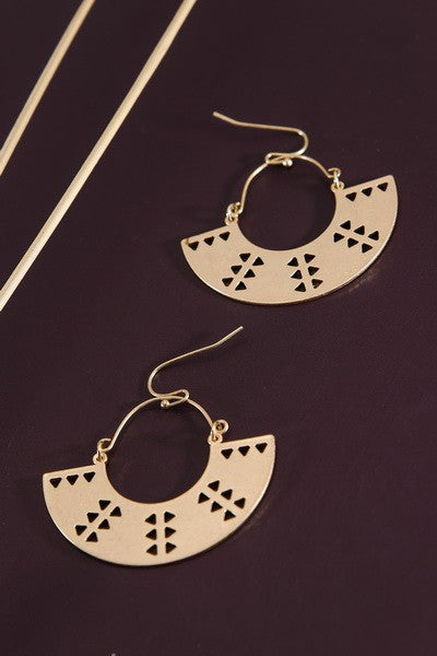 AZTEC DROP HOOP EARRINGS | 51E2080157