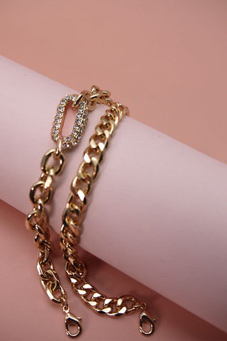 RHINESTONE LINK DOUBLE BRACELET | 71B220933