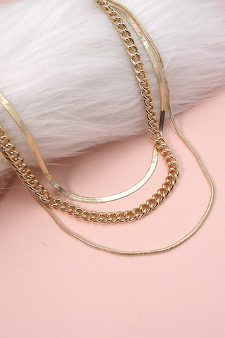 MIX SNAKE CHAIN MULTI LAYER NECKLACE | 52N2090518
