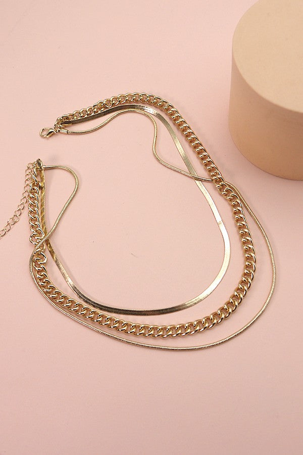 MIX SNAKE CHAIN MULTI LAYER NECKLACE | 52N2090518