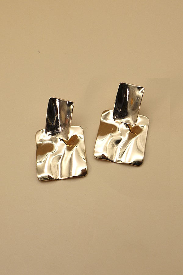 DOUBLE SQUARE DROP POST EARRINGS | 31E23031