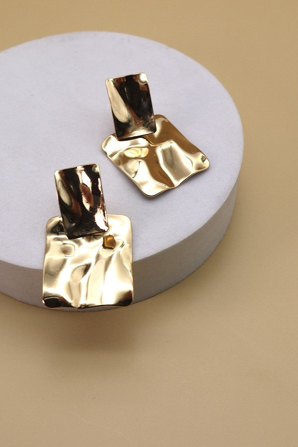 DOUBLE SQUARE DROP POST EARRINGS | 31E23031