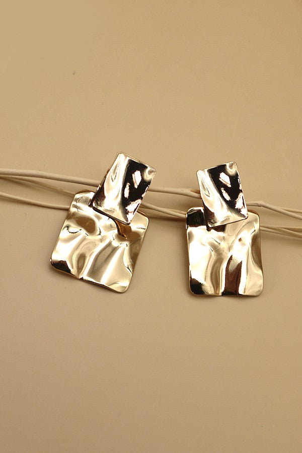 DOUBLE SQUARE DROP POST EARRINGS | 31E23031
