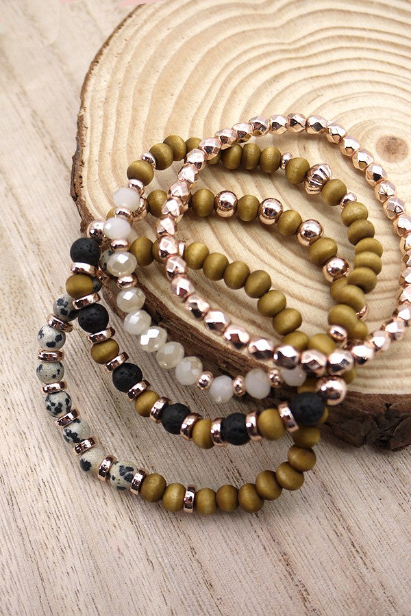 NATURAL STONE BEAD MIX BRACELET | 52B2090505