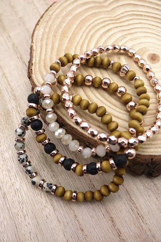 NATURAL STONE BEAD MIX BRACELET | 52B2090505