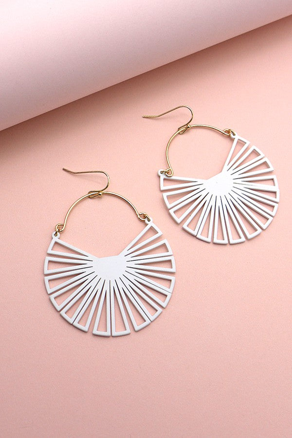 FAN SHAPE MATTE COLOR DROP EARRINGS | 52E2090560