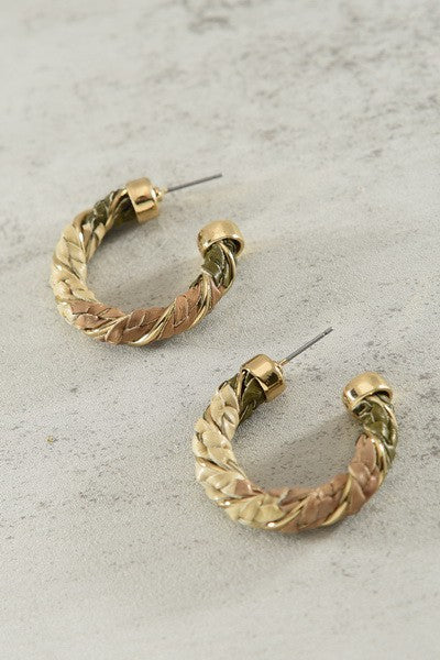 FAUX LEATHER ROPE HOOP EARRINGS | 52E2090216