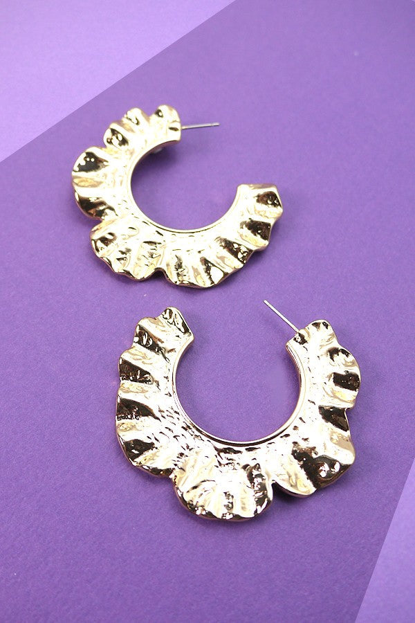 HAMMERED FLOWER HOOP | 52E2092725