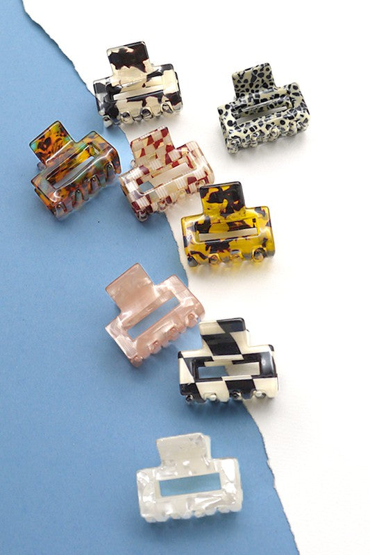 CELLULOSE CUT OUT RECTANGLE HAIR CLAW CLIPS | 40H539