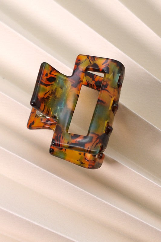 CELLULOSE CUT OUT RECTANGLE HAIR CLAW CLIPS | 40H539