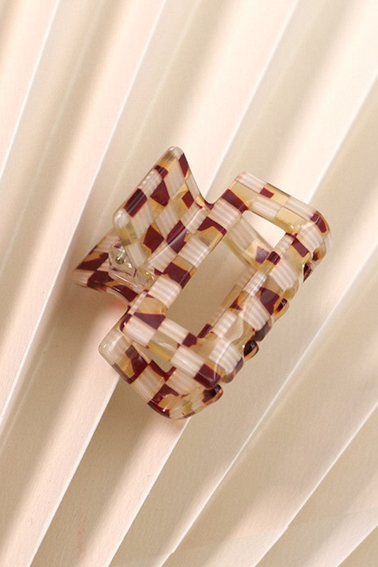 CELLULOSE CUT OUT RECTANGLE HAIR CLAW CLIPS | 40H539