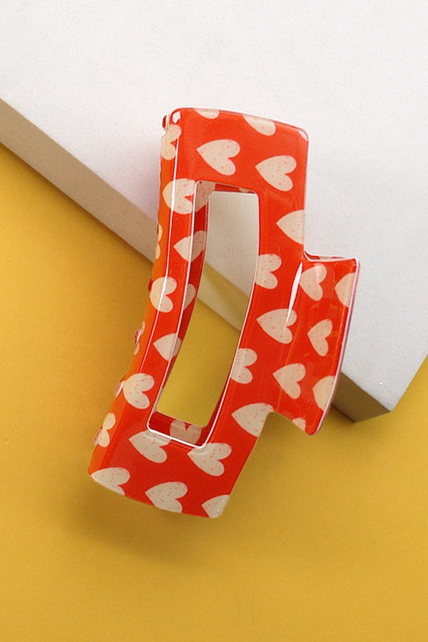 RECTANGLE HEART HAIR CLAW CLIPS  | 40H546