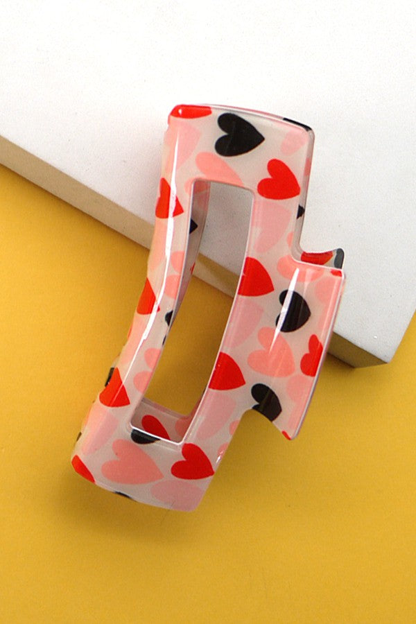 RECTANGLE HEART HAIR CLAW CLIPS  | 40H546