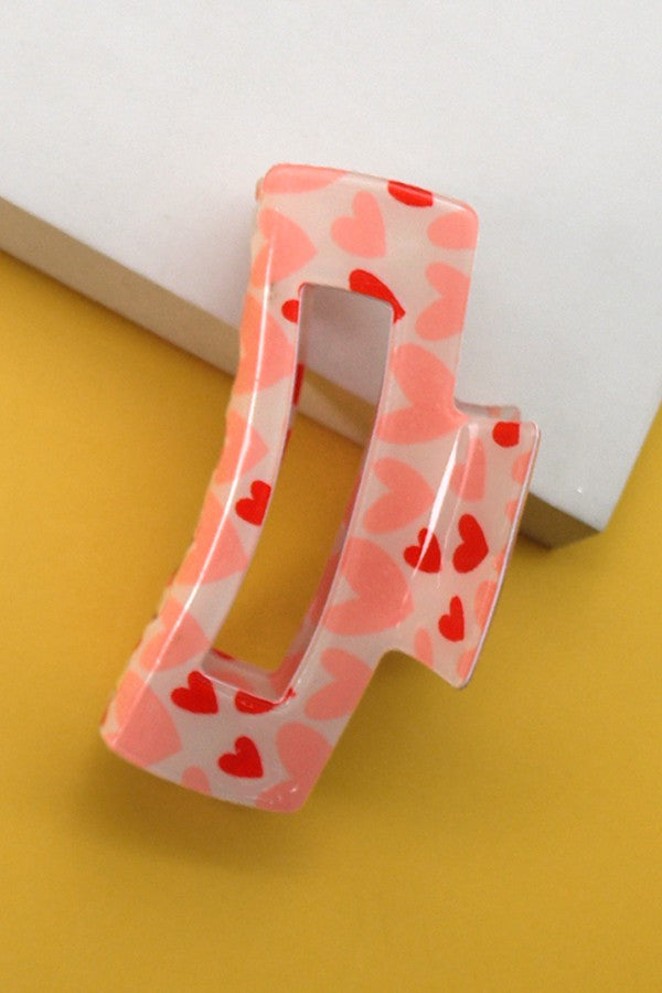 RECTANGLE HEART HAIR CLAW CLIPS  | 40H546