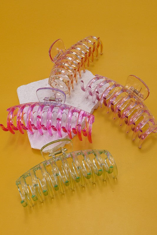ACETATE CLEAR OMBRE HAIR CLAW CLIPS | 40H534
