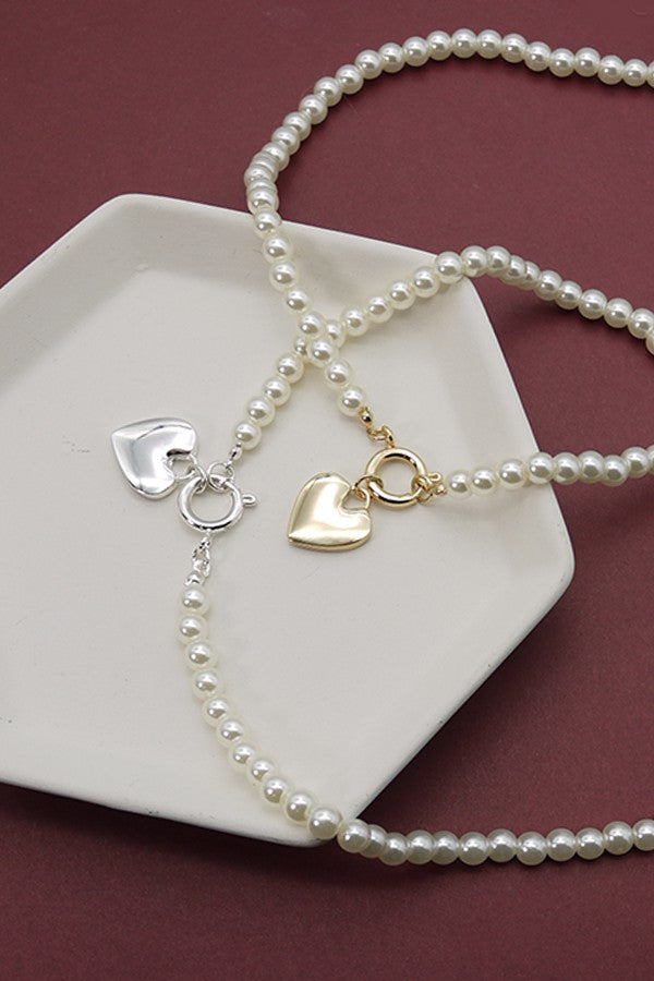 PEARL HEART PENDANT NECKLACE | 52N2110903