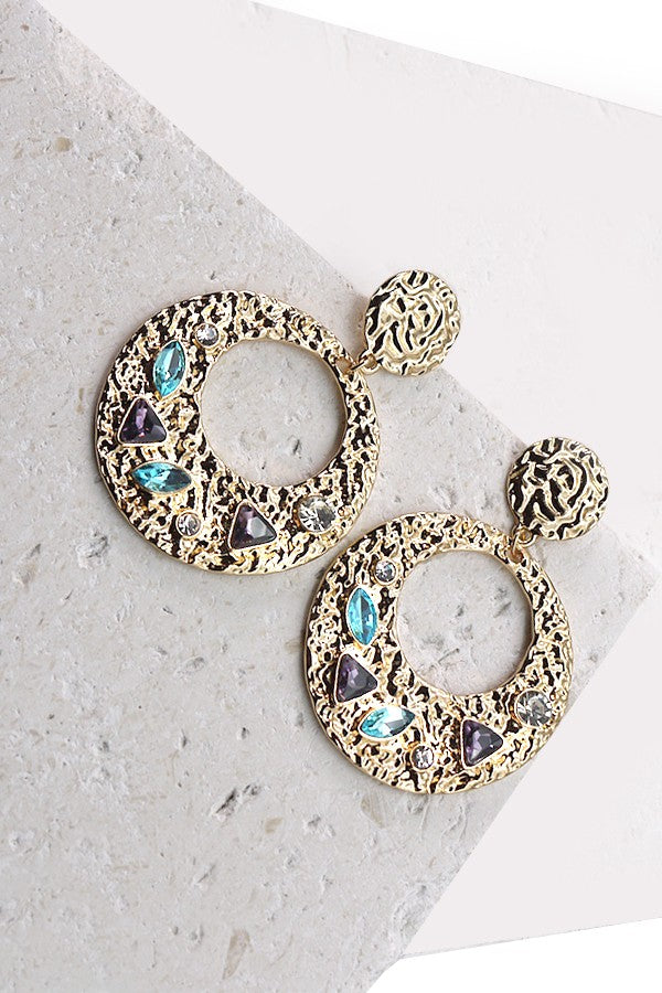 MULTI RHINESTONE DROP EARRINGS | 31E23287