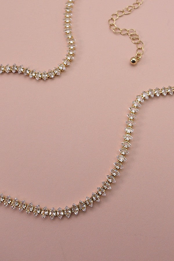 NAVETTE RHINESTONE NECKLACE | 31N22400