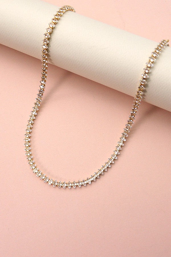 NAVETTE RHINESTONE NECKLACE | 31N22400