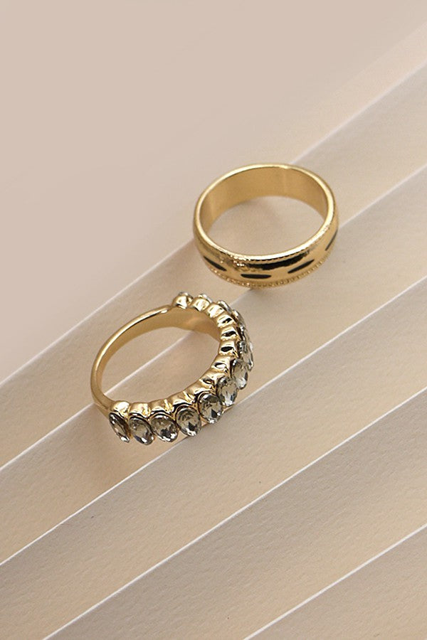 NAVETTE RHINESTONE CLASSIC DUO RING  | 31R22152
