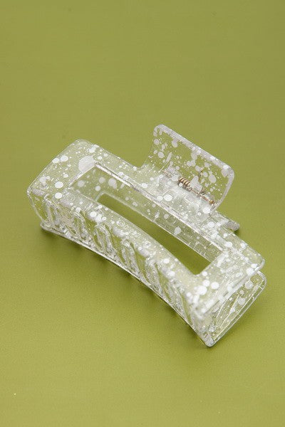 RECTANGLE CLEAR SPECKLE HAIR CLAW CLIPS | 40H541