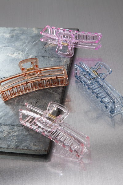 JUMBO CLEAR OPEN RECTANGLE HAIR CLAW CLIPS | 40H554