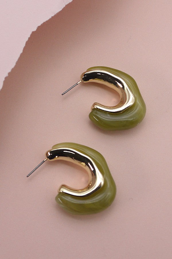 ORGANIC GOLD ACCENT HOOP EARRINGS | 10E2120505